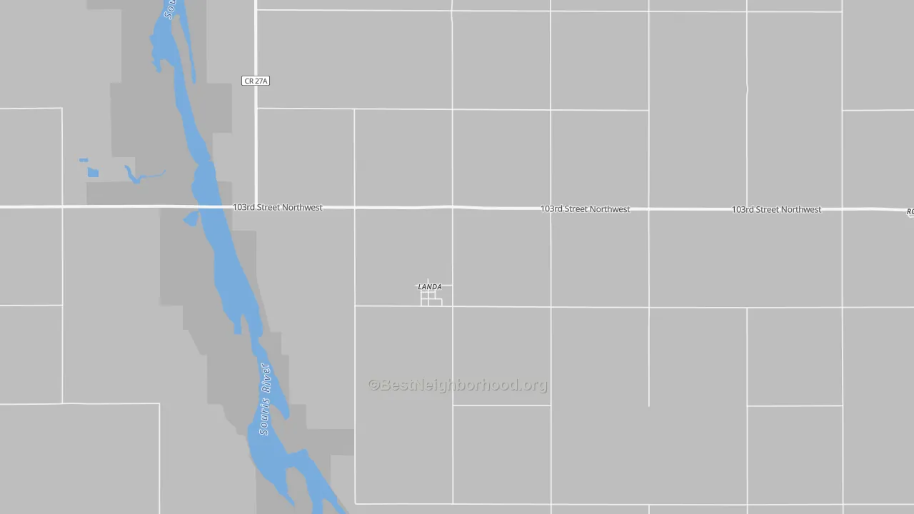 Bike Grade map of Landa, ND