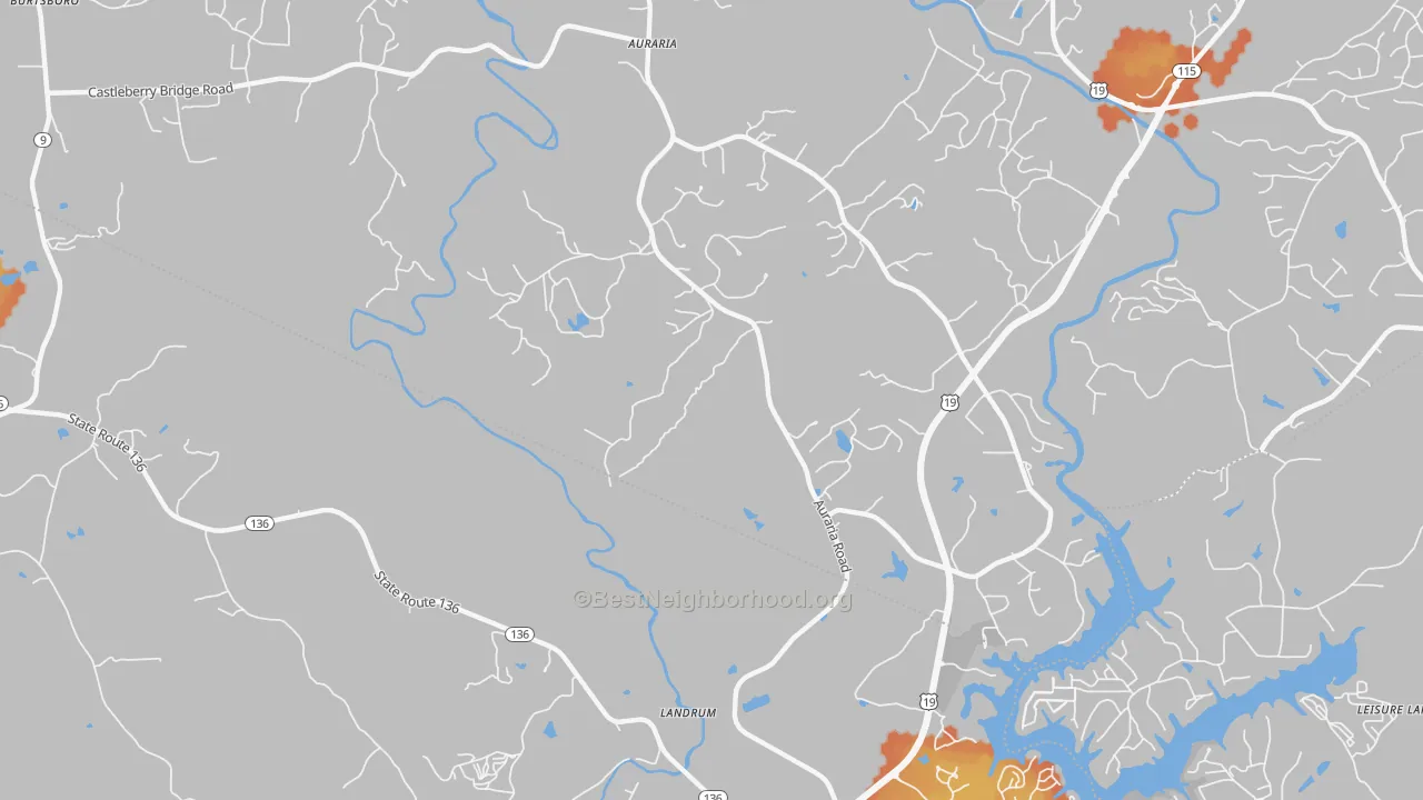 Bike Grade map of Landrum, GA