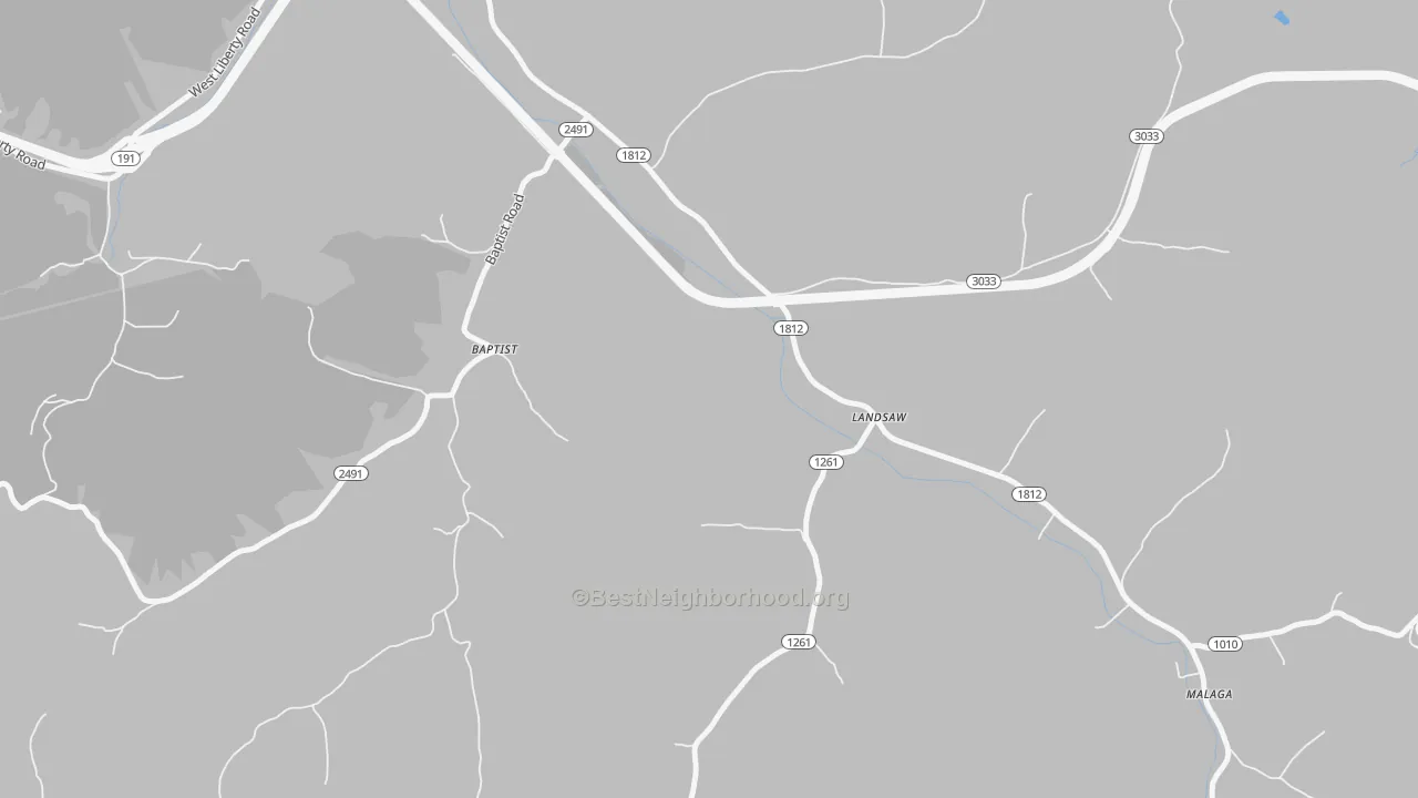 Bike Grade map of Landsaw, KY