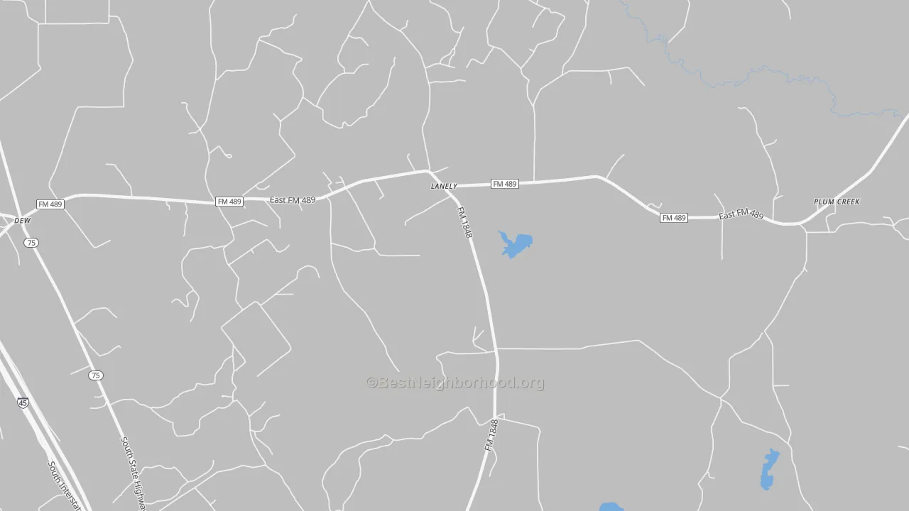 Bike Grade map of Lanely, TX