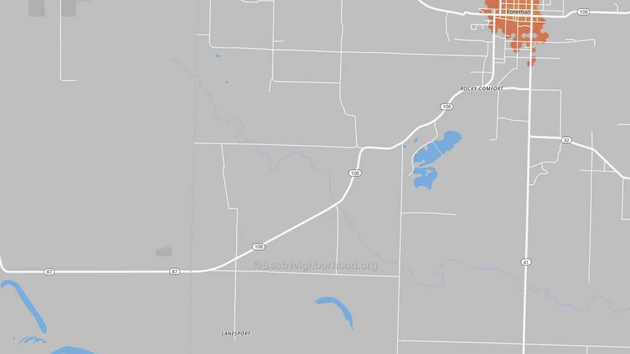 Bike Grade map of Lanesport, AR