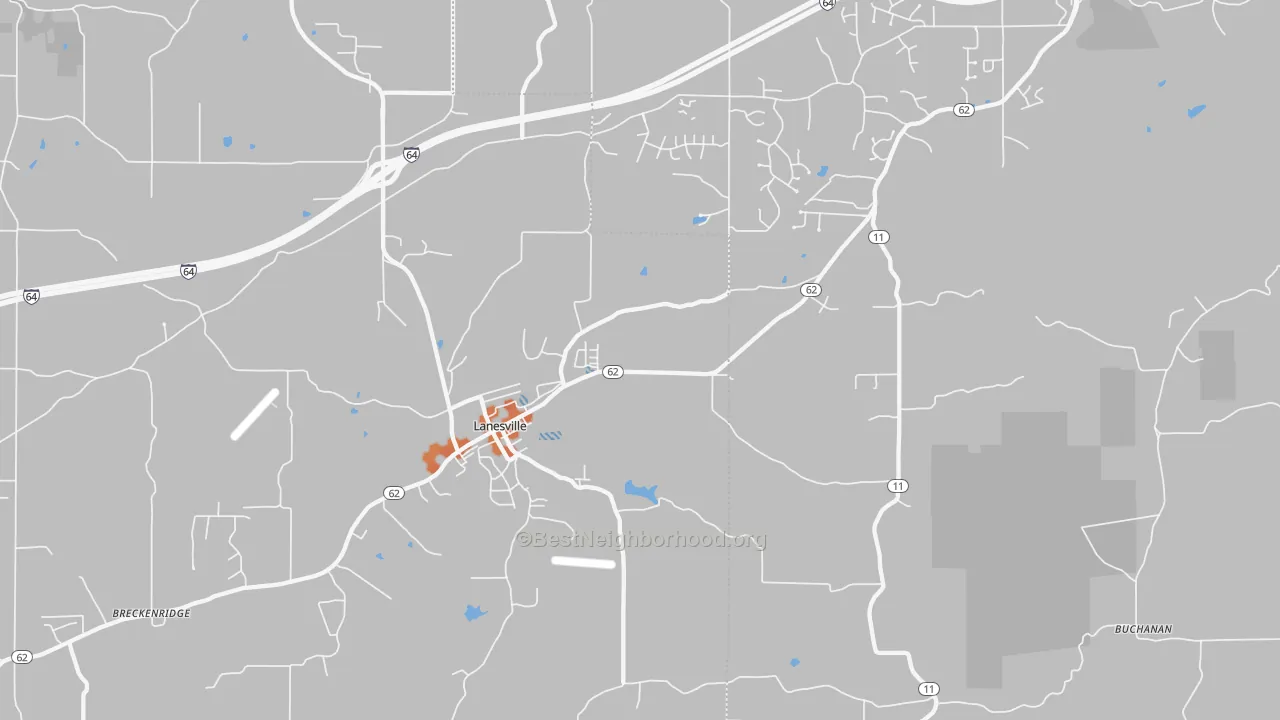 Bike Grade map of Lanesville, IN