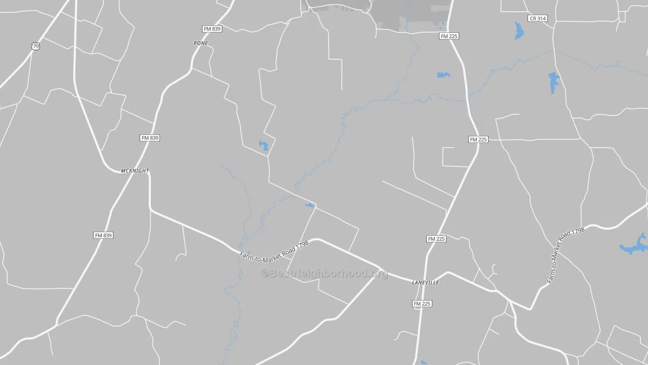 Bike Grade map of Laneville, TX