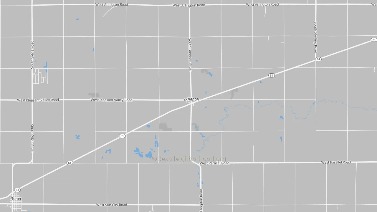 Bike Grade map of Langdon, KS