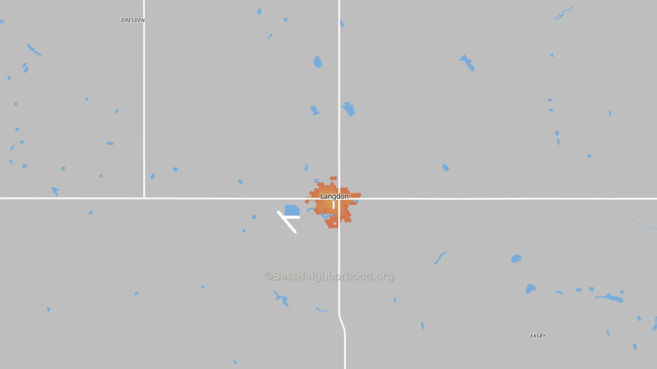 Bike Grade map of Langdon, ND
