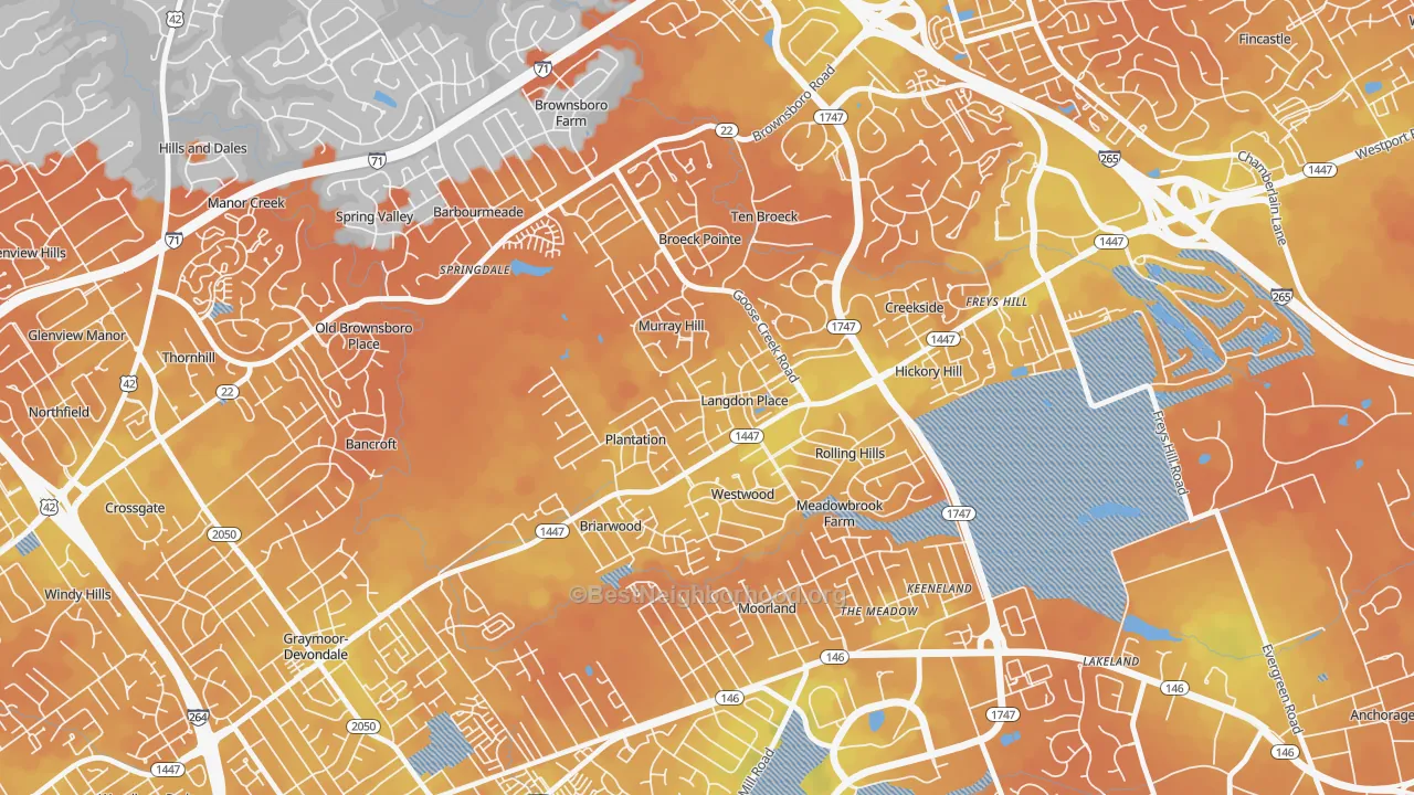Bike Grade map of Langdon Place, KY