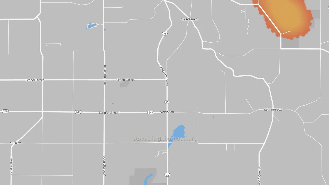 Bike Grade map of Langford, NY