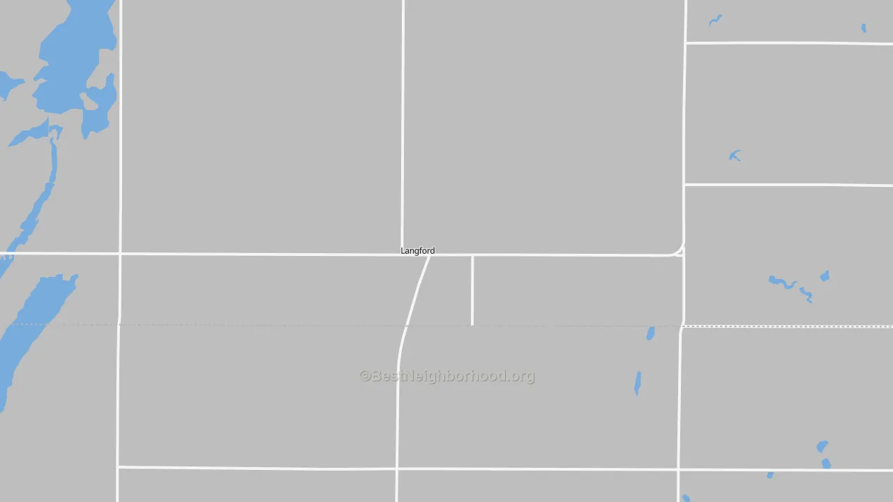 Bike Grade map of Langford, SD