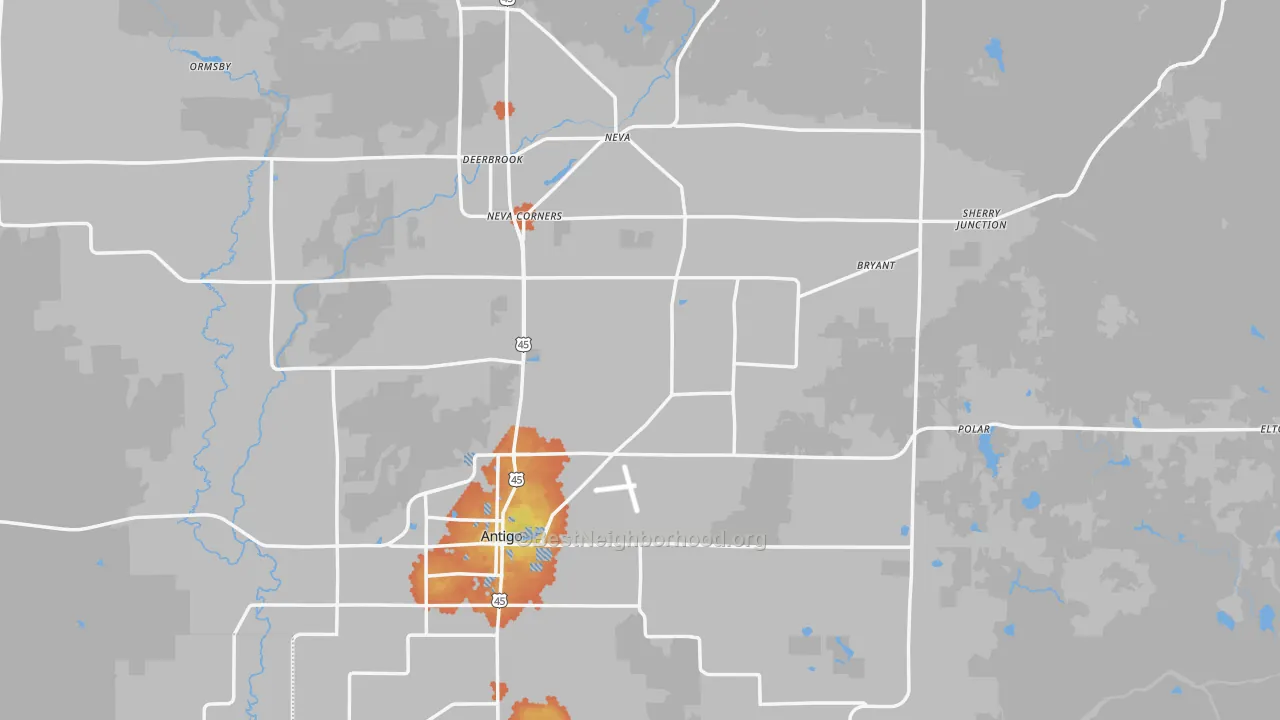 Bike Grade map of Langlade County, WI
