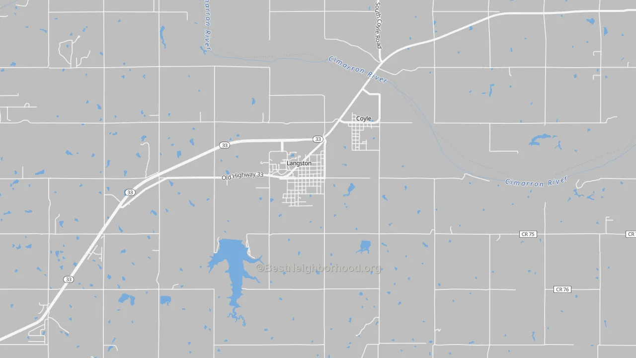 Bike Grade map of Langston, OK