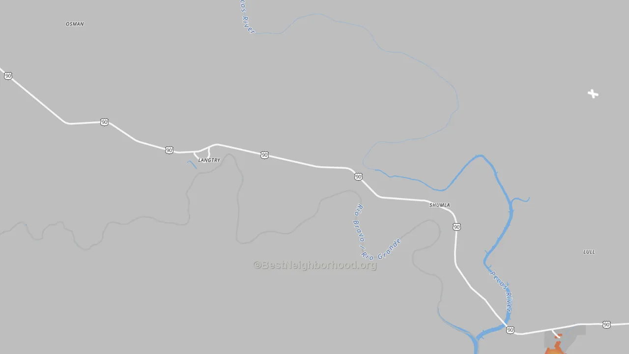 Bike Grade map of Langtry, TX