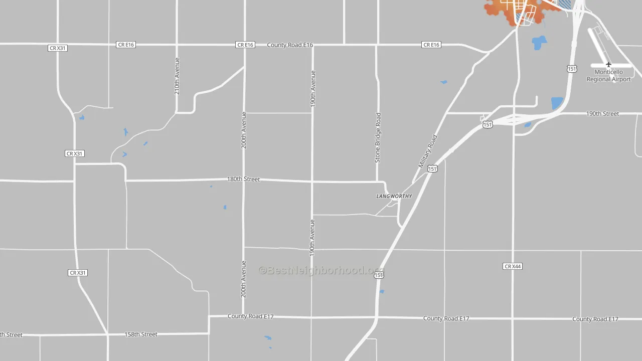 Bike Grade map of Langworthy, IA