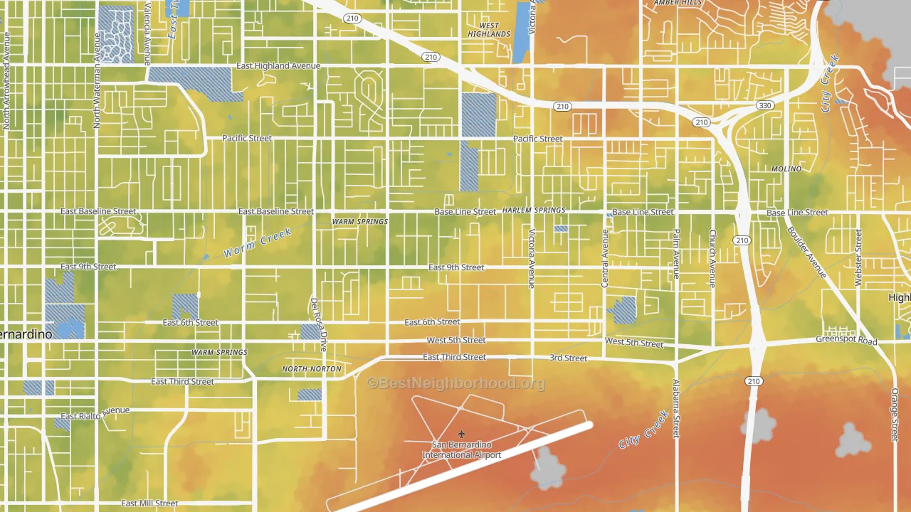 Bike Grade map of Lankershim, Highland, CA