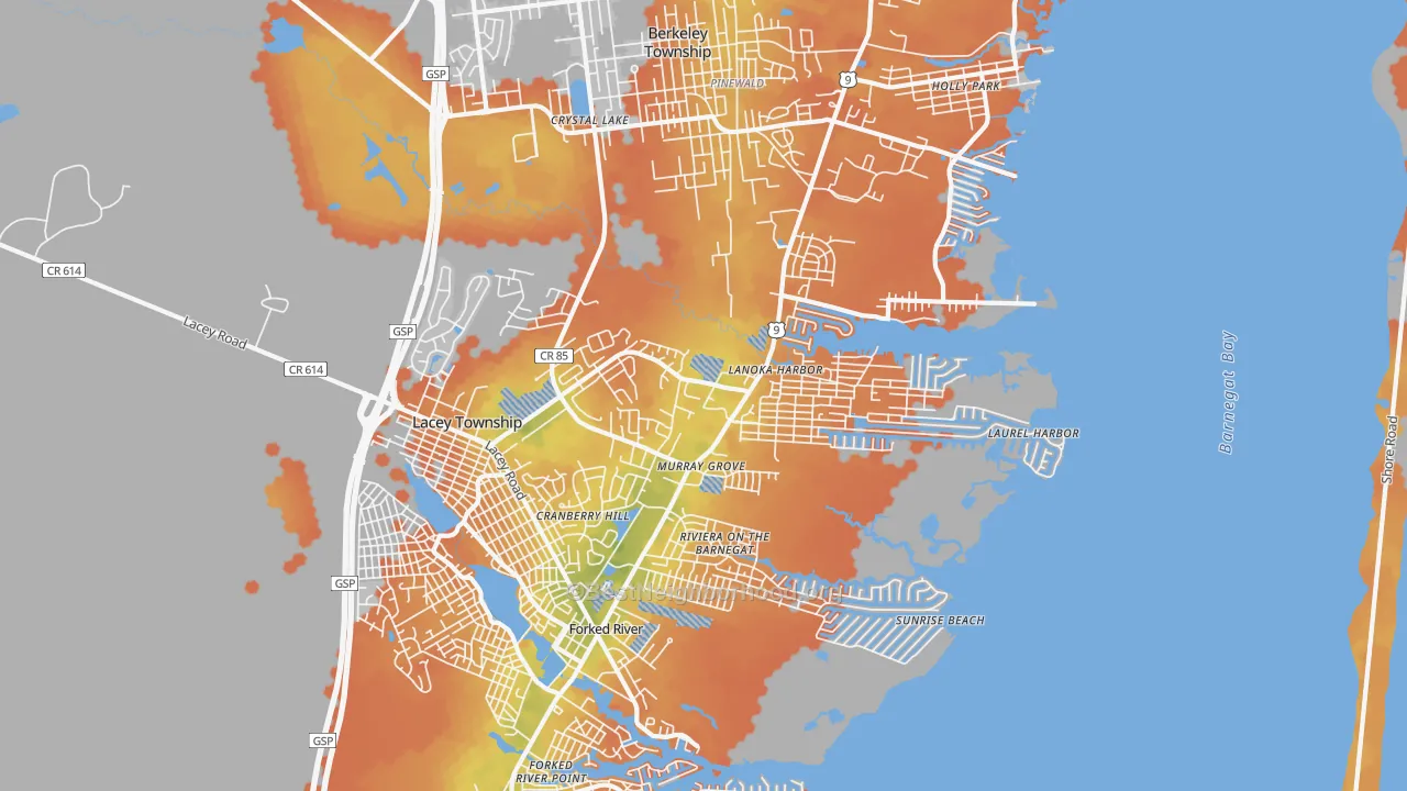 Bike Grade map of Lanoka Harbor, NJ