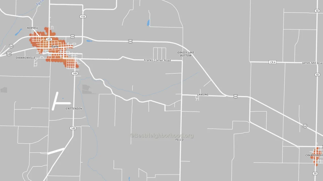 Bike Grade map of Lansing, AR
