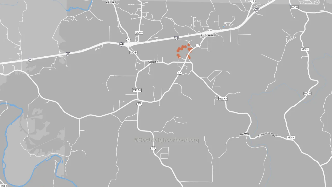 Bike Grade map of Laquey, MO