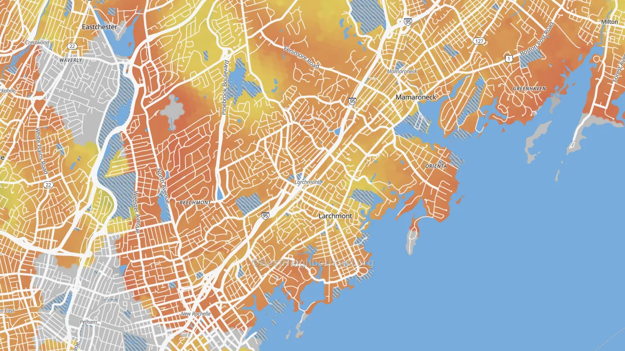 Bike Grade map of Larchmont, NY