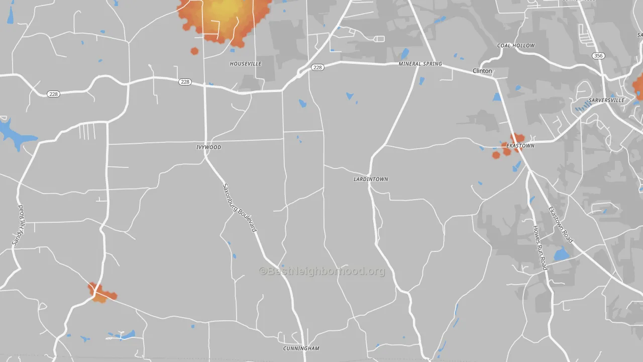 Bike Grade map of Lardintown, PA