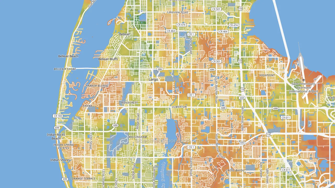 Bike Grade map of Largo, FL