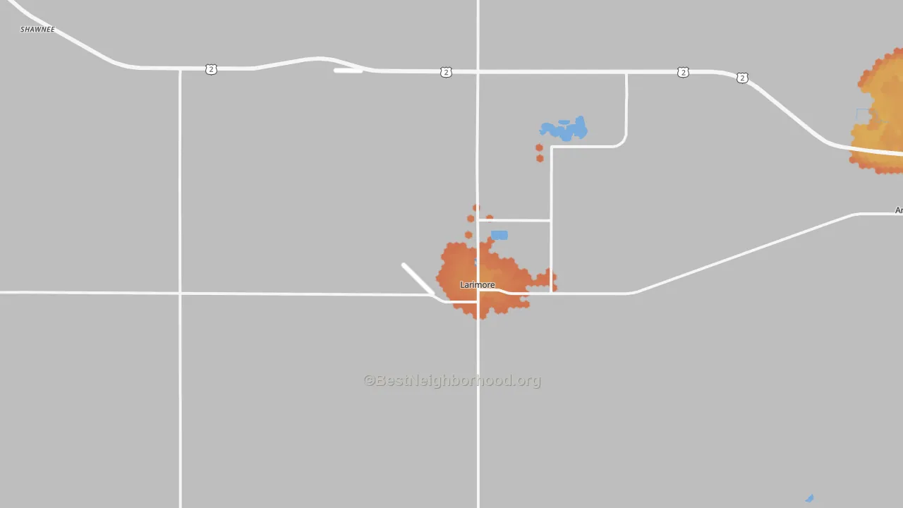 Bike Grade map of Larimore, ND