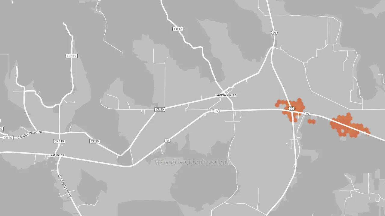 Bike Grade map of Larkinsville, AL