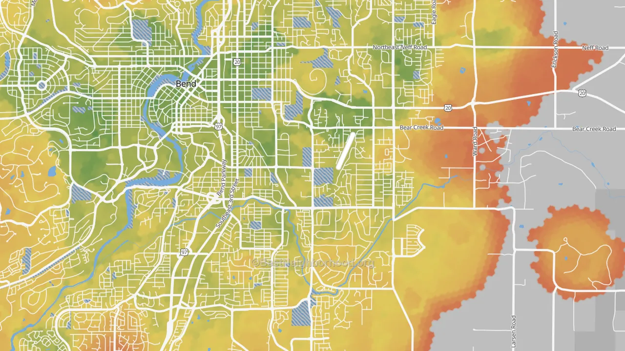 Bike Grade map of Larkspur, Bend, OR