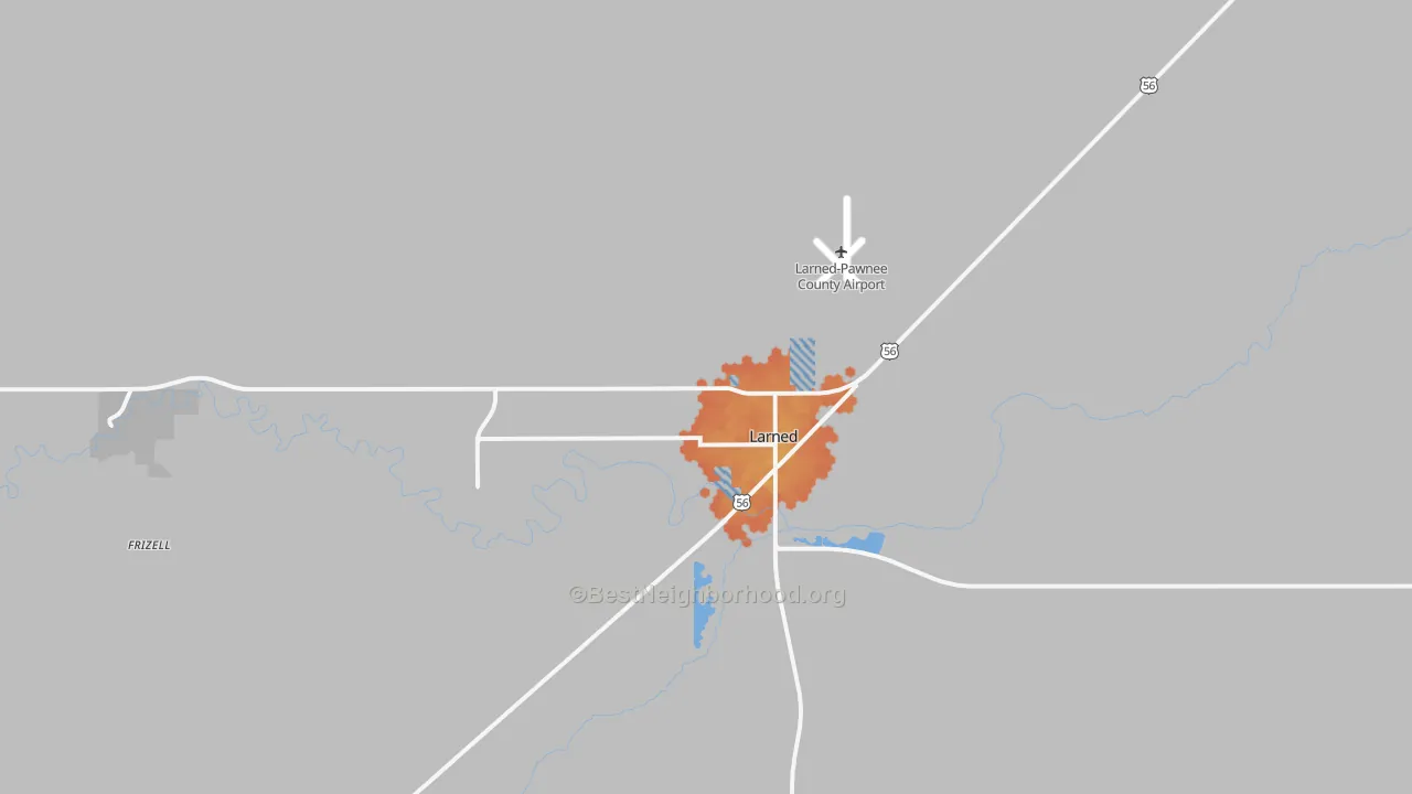 Bike Grade map of Larned, KS