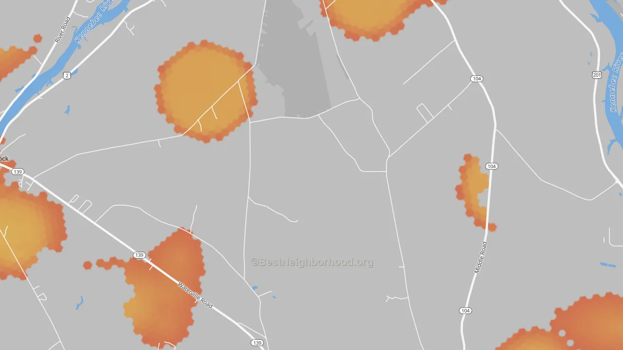 Bike Grade map of Larone, ME