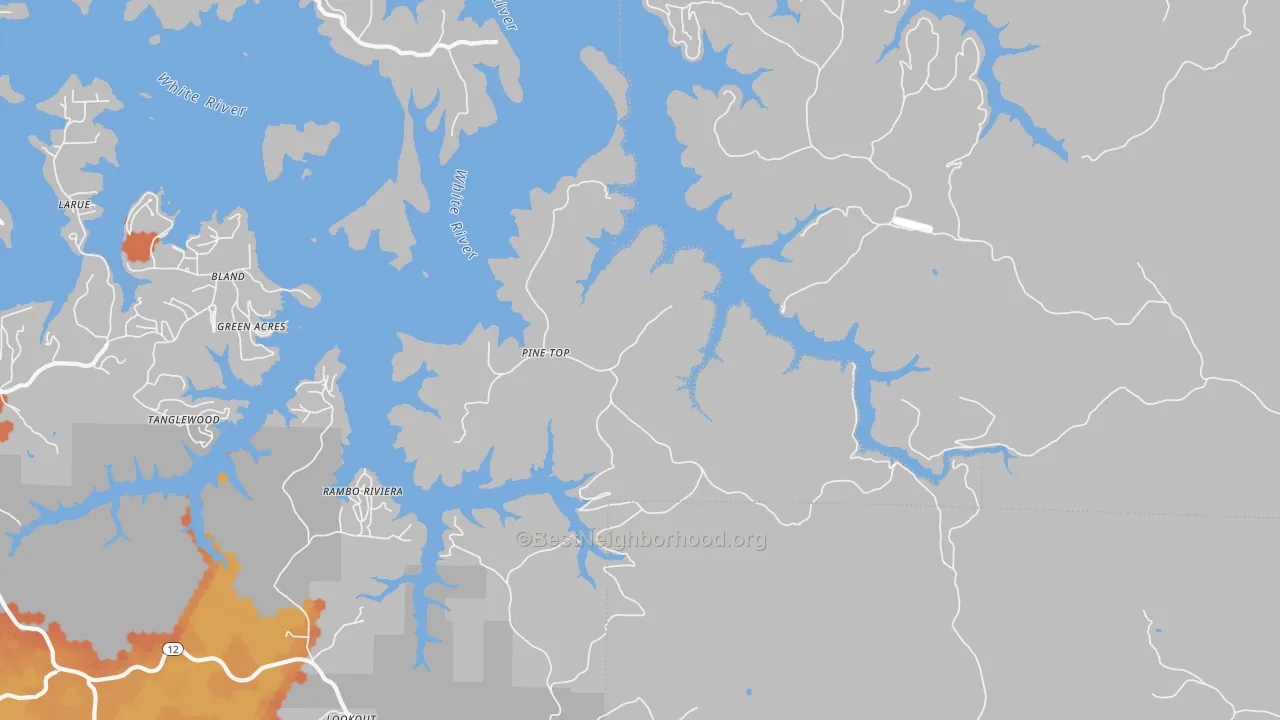 Bike Grade map of Larue, AR