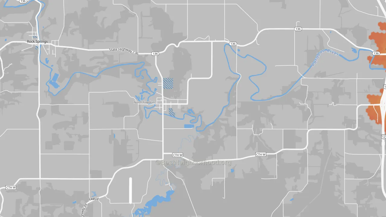 Bike Grade map of LaRue, WI