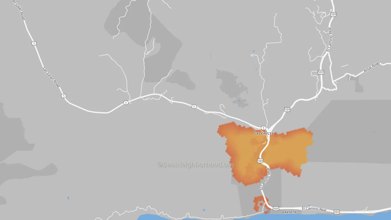 Bike Grade map of Las Cruces, CA