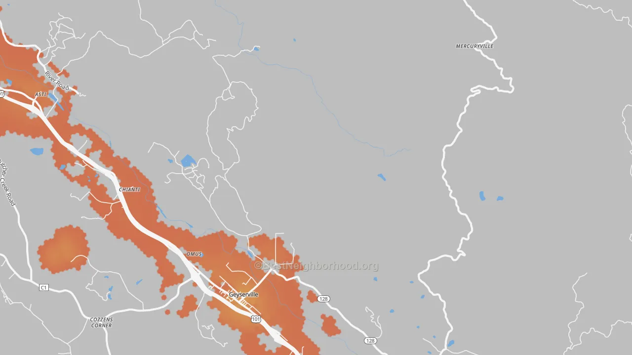 Bike Grade map of Las Lomas, CA
