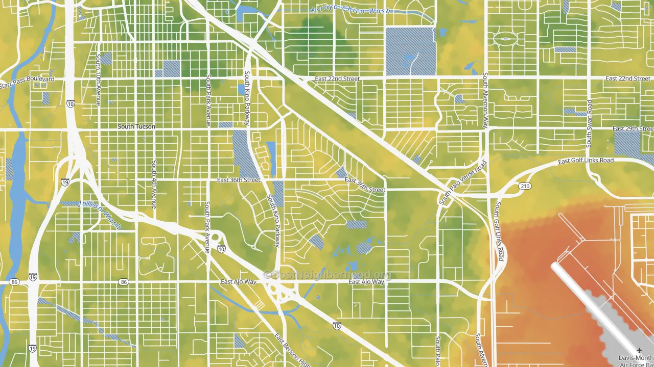 Bike Grade map of Las Vistas, Tucson, AZ