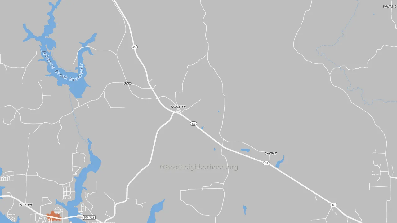 Bike Grade map of Lassater, TX