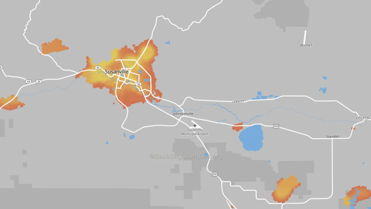 Bike Grade map of Lassen County, CA