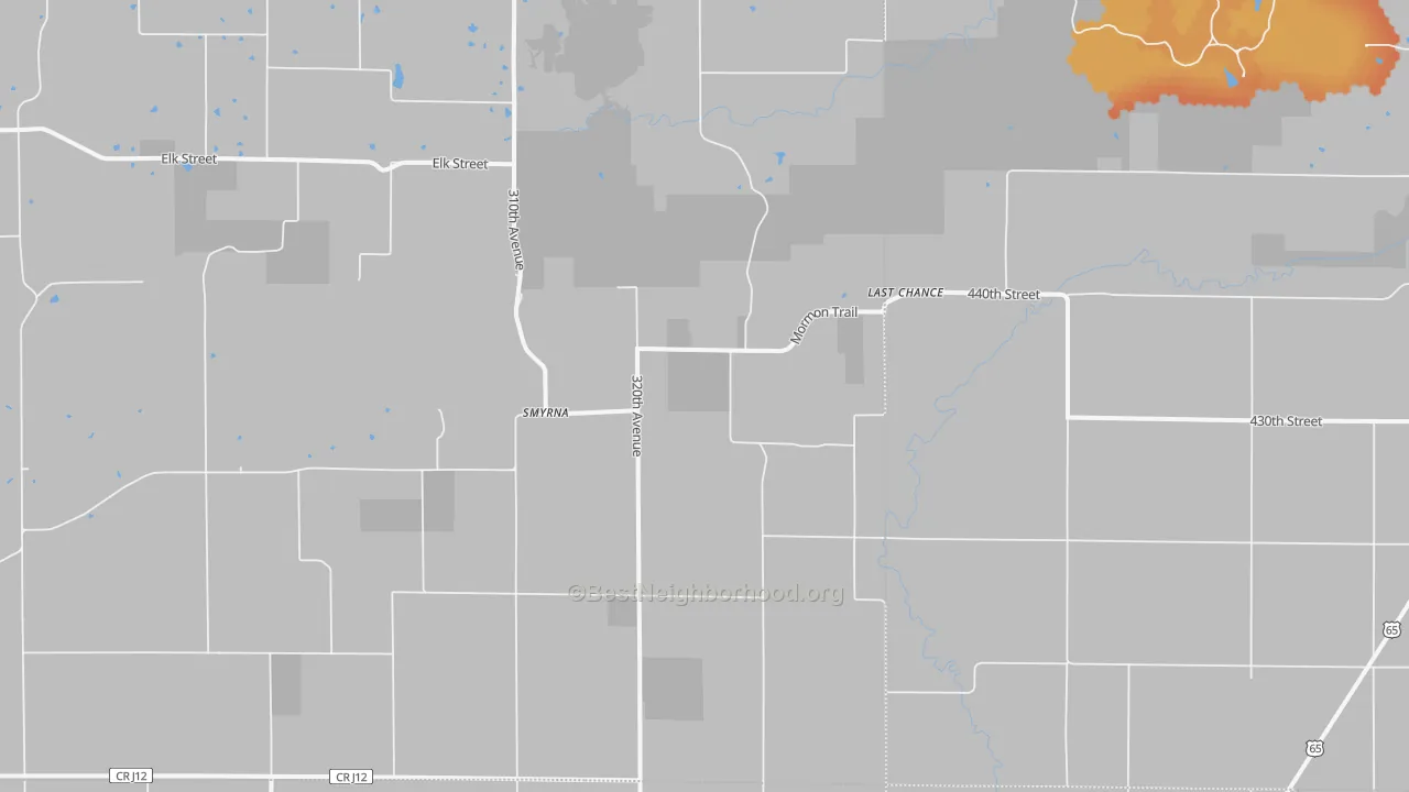 Bike Grade map of Last Chance, IA
