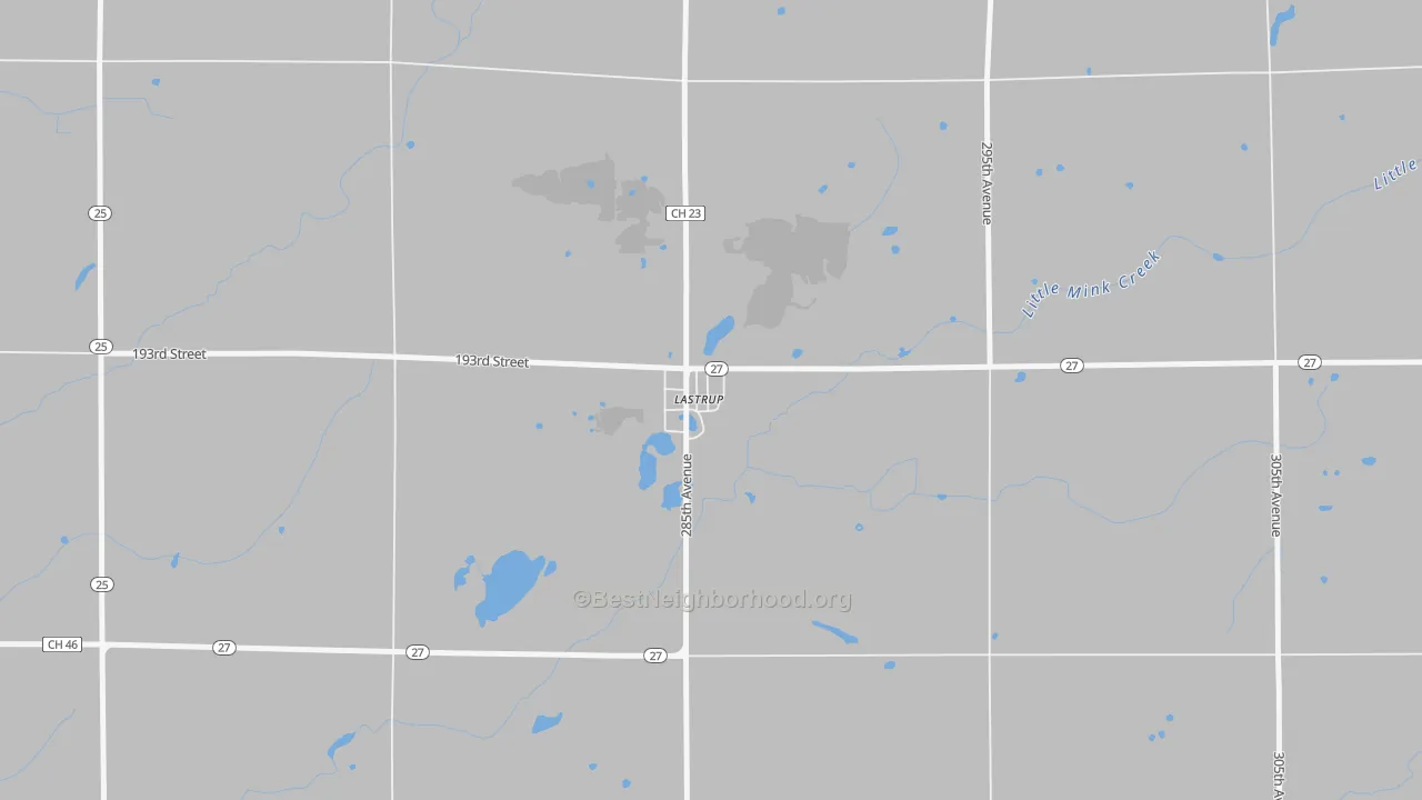 Bike Grade map of Lastrup, MN