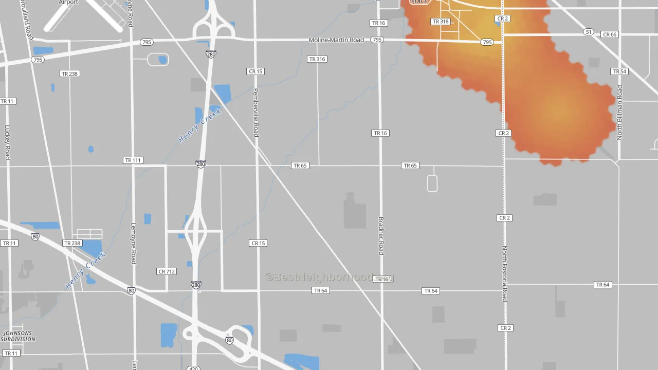 Bike Grade map of Latcha, OH