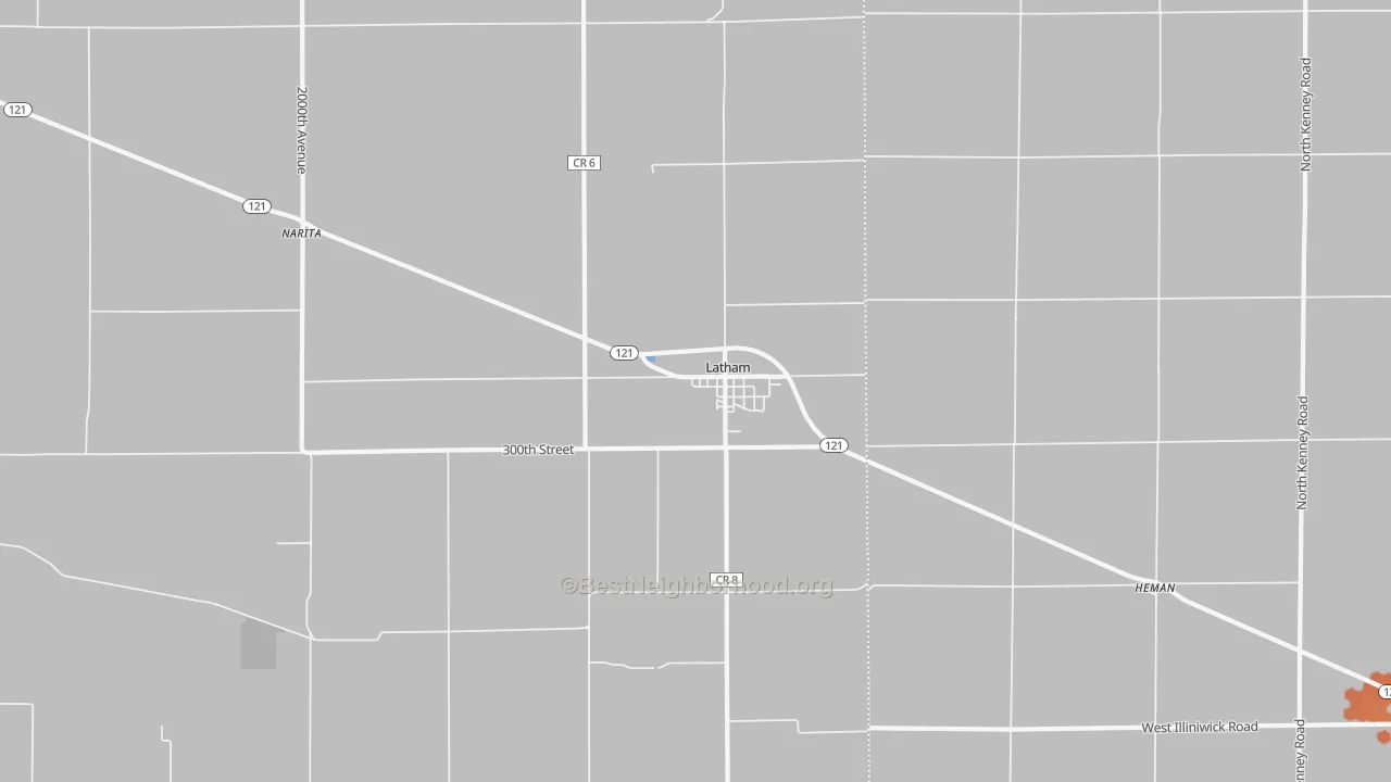 Bike Grade map of Latham, IL