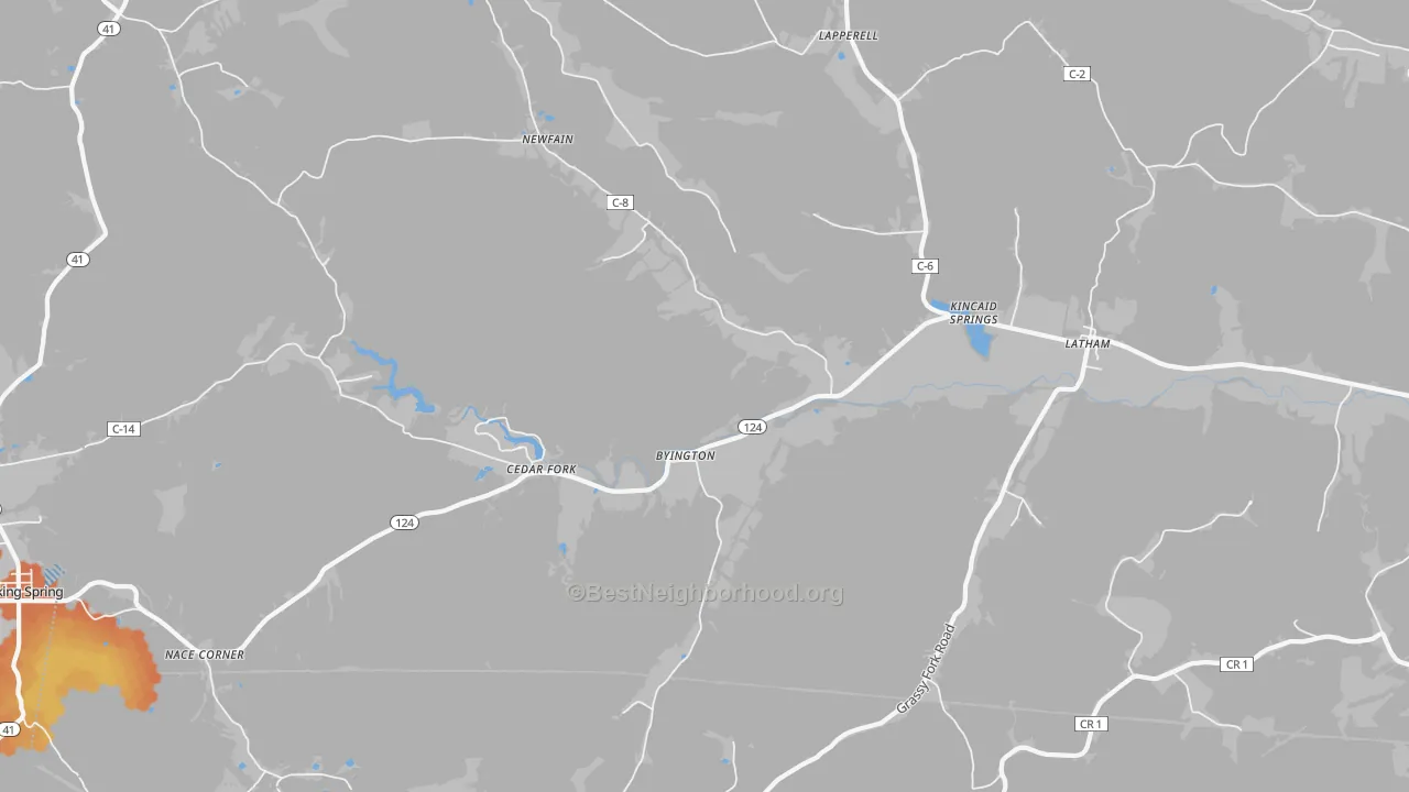 Bike Grade map of Latham, OH