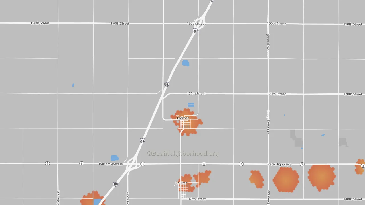 Bike Grade map of Latimer, IA