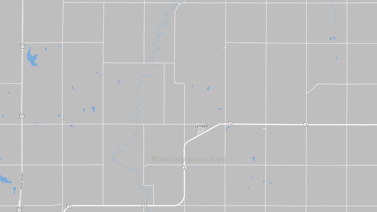 Bike Grade map of Latimer, KS