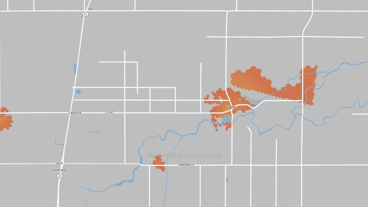 Bike Grade map of Laton, CA