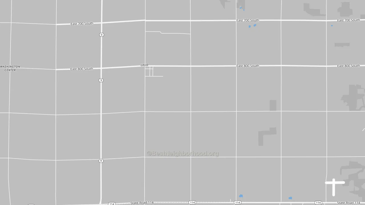 Bike Grade map of Laud, IN