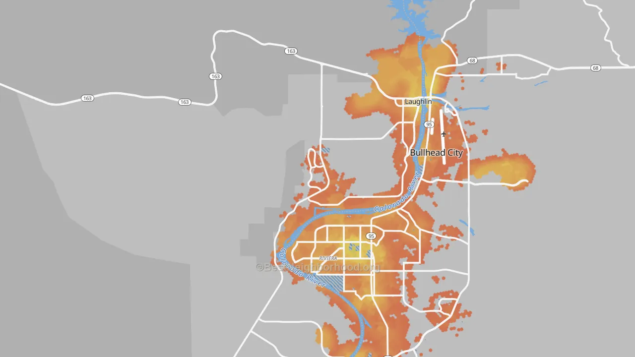 Bike Grade map of Laughlin, NV