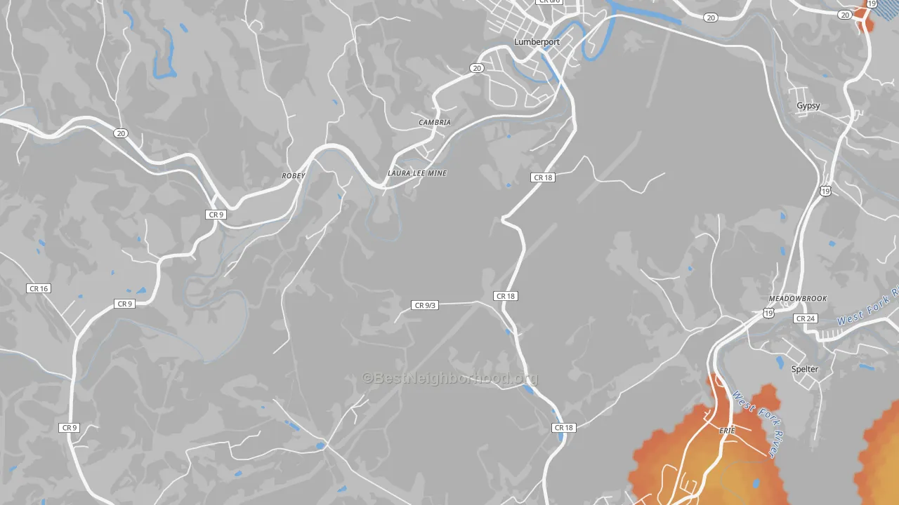 Bike Grade map of Laura Lee Mine, WV