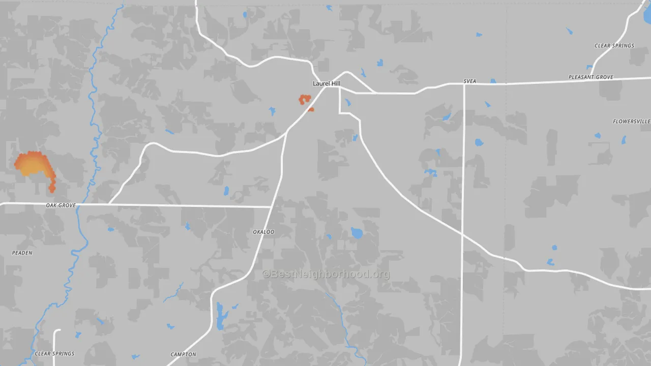 Bike Grade map of Laurel Hill, FL