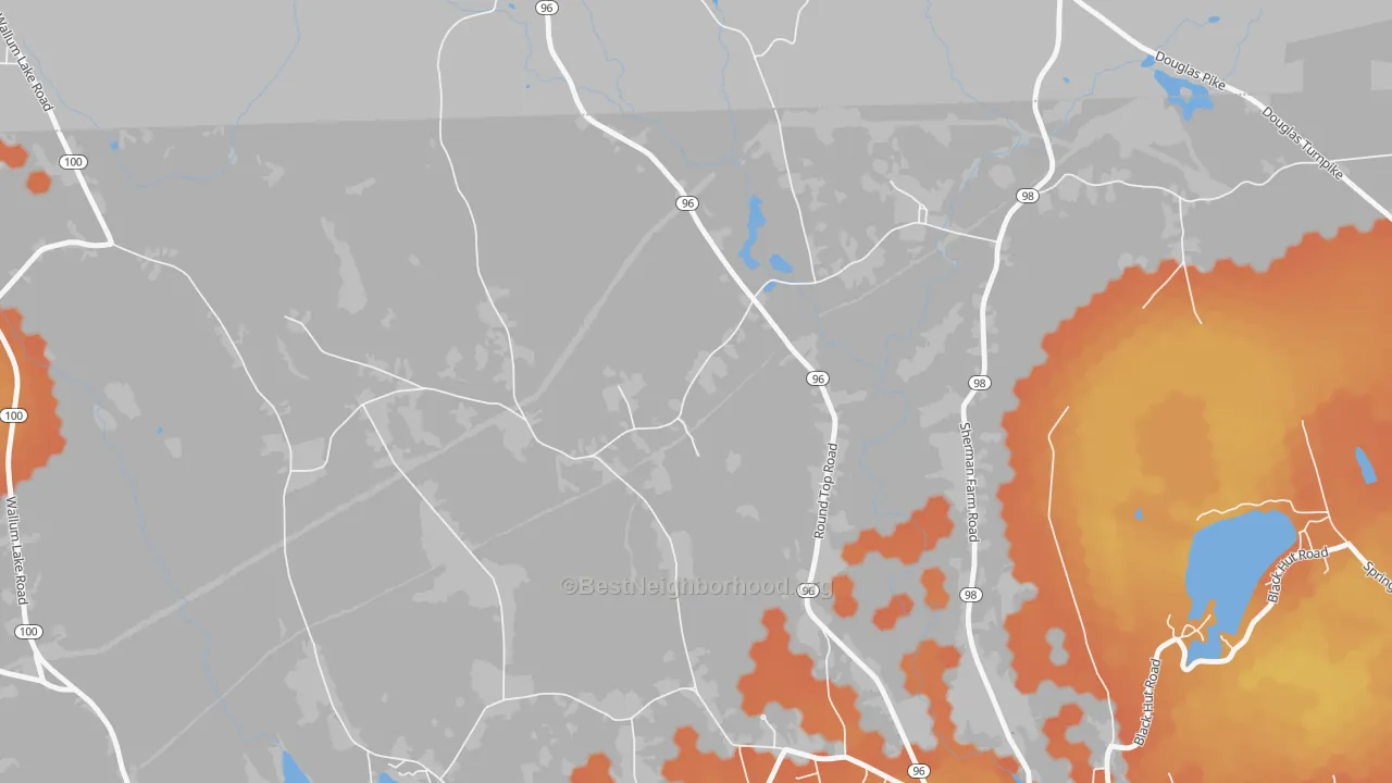 Bike Grade map of Laurel Hill, RI