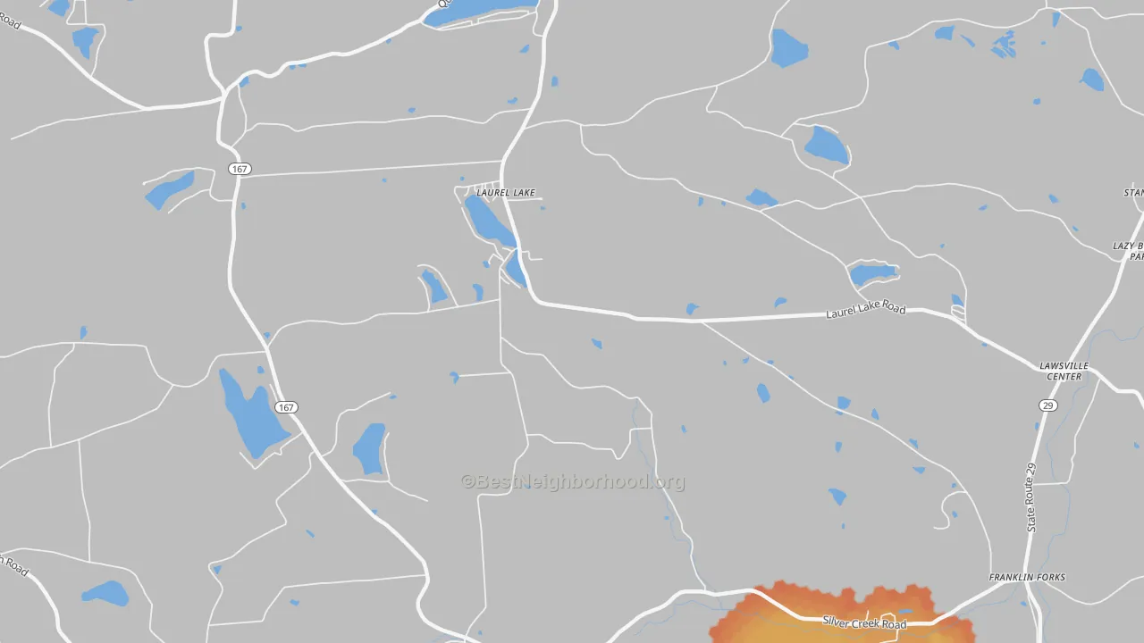 Bike Grade map of Laurel Lake, PA