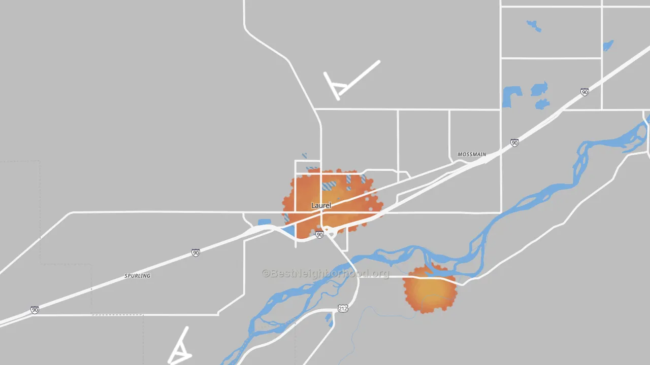 Bike Grade map of Laurel, MT